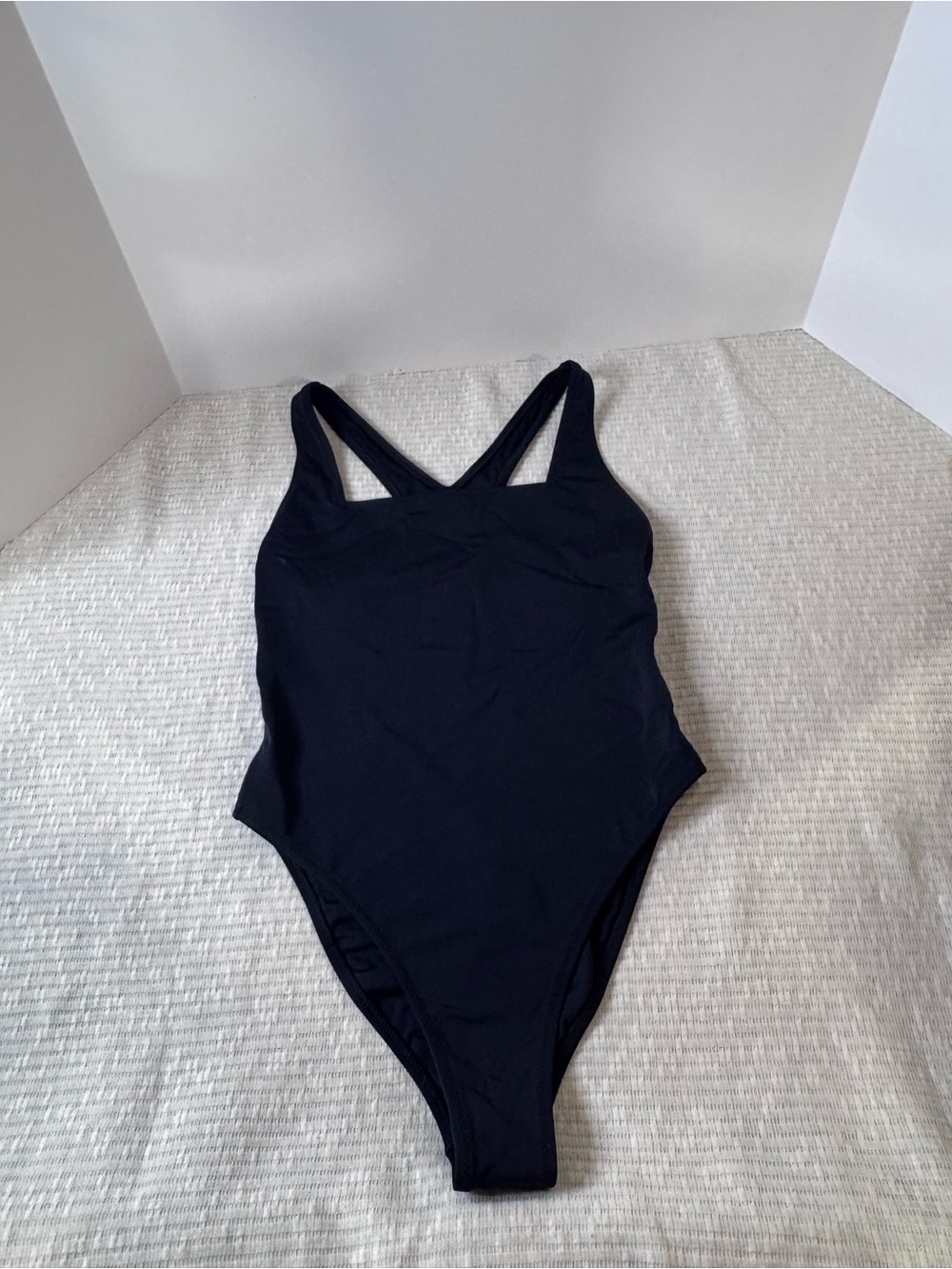 Outdoor Voices Black One Piece Swimsuit Size Small Cross Back Made in Italy